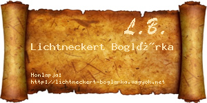 Lichtneckert Boglárka névjegykártya